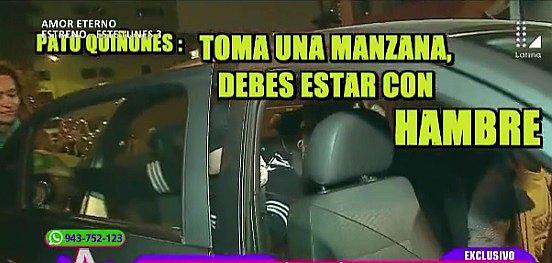 ​Milett Figueroa: su novio Pato Quiñones ‘ofrece’ una manzana a reportera (VIDEO)