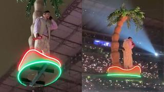 Bad Bunny “voló” sobre el público en el Estadio Nacional de Lima mientras interpretaba “La canción”