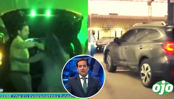 Oscar del Portal se quedó sin camioneta | FOTO: Capturas América TV