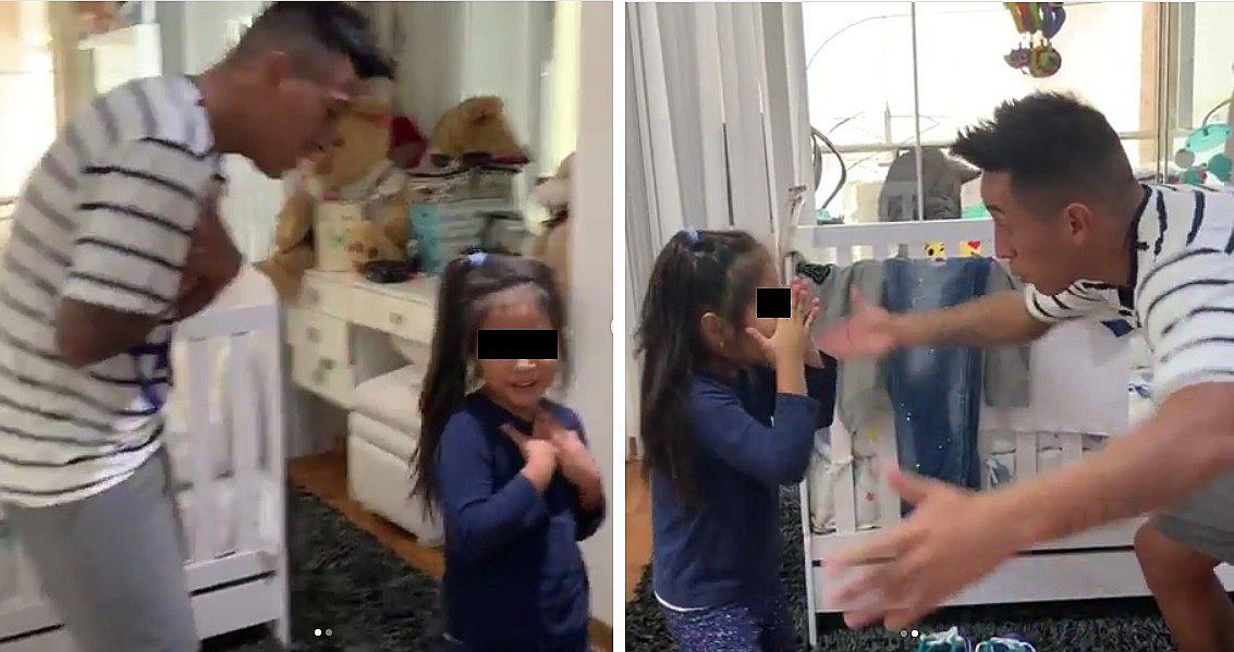 ​Christian Cueva enternece bailando cumbia de Grupo 5 junto a su hija 