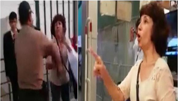 Facebook: Mujer ataca a trabajadora de limpieza y luego hace lo mismo con policía (VIDEO)