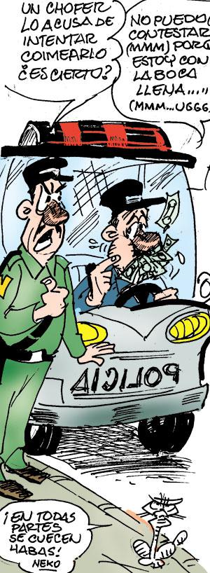 Policía se come tres billetes de soborno