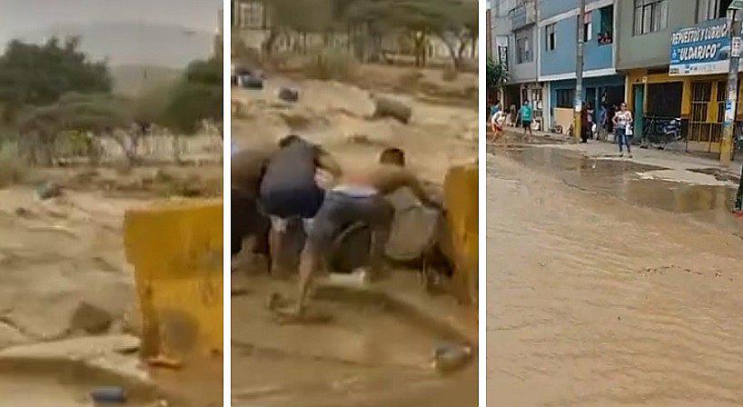 ​Río Huaycoloro se desbordó y causa alarma en pobladores de SJL (VIDEOS)