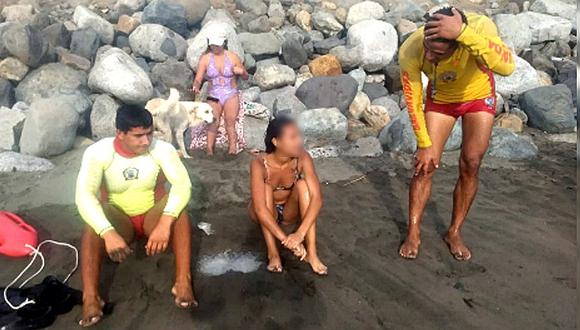 ​Policía de Salvataje salvó a menor de 16 años de morir ahogada en playa de Huanchaco