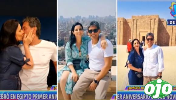 Laura Borlini y su novio Renzo celebraron su primer aniversario en Egipto. Foto: (Magaly TV, La Firme).