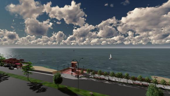 El distrito de La Perla construirá en la Av. Costanera un mirador turístico frente al mar