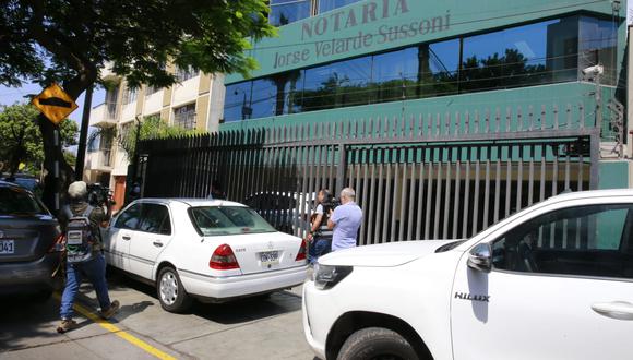 Matan a balazos a  hombre dentro de la Notaría Velarde en San Isidro. Foto: GEC