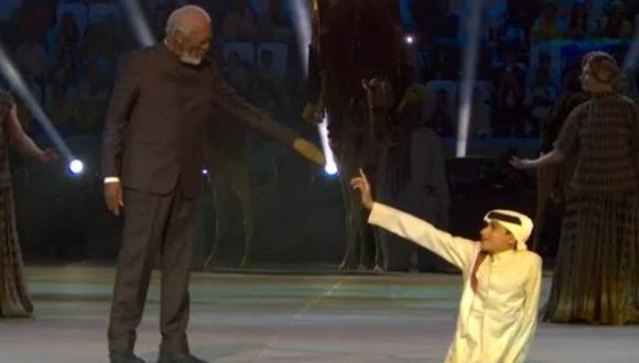 Morgan Freeman sorprendió con su aparición en la inauguración del Mundial Qatar 2022. (Foto: Captura de video)