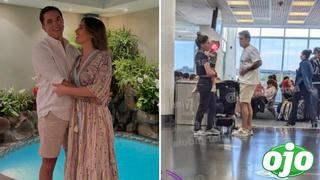Tepha Loza y su novio Manuel son captados en aeropuerto de Miami junto a la hija del empresario | VIDEO