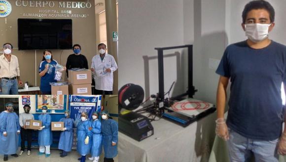 Lambayeque: Arquitecto dona 1000 protectores faciales hechos con impresora 3D a personal médico (Foto: Andina)