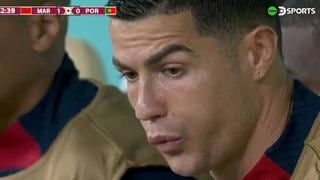 Su rostro lo dijo ‘todo’: la reacción de Cristiano Ronaldo tras el gol Marruecos vs. Portugal | VIDEO