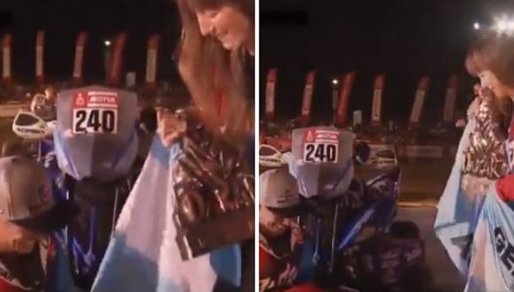 Competidor argentino le pidió matrimonio a su novia en premiación del Dakar (VIDEO)