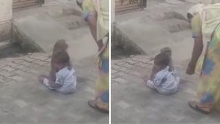 Mono saca a niño de su casa para jugar en la calle (VIDEO)
