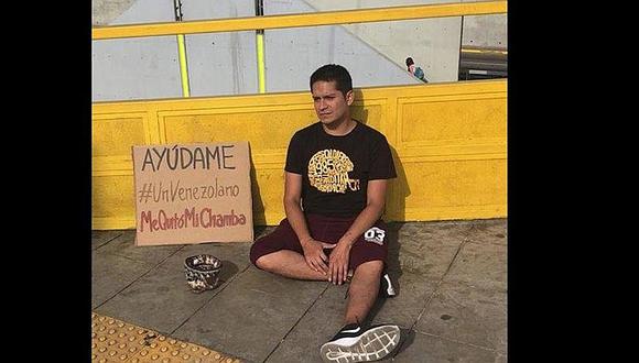 La verdad detrás del joven que pide limosna porque venezolano le quitó su trabajo