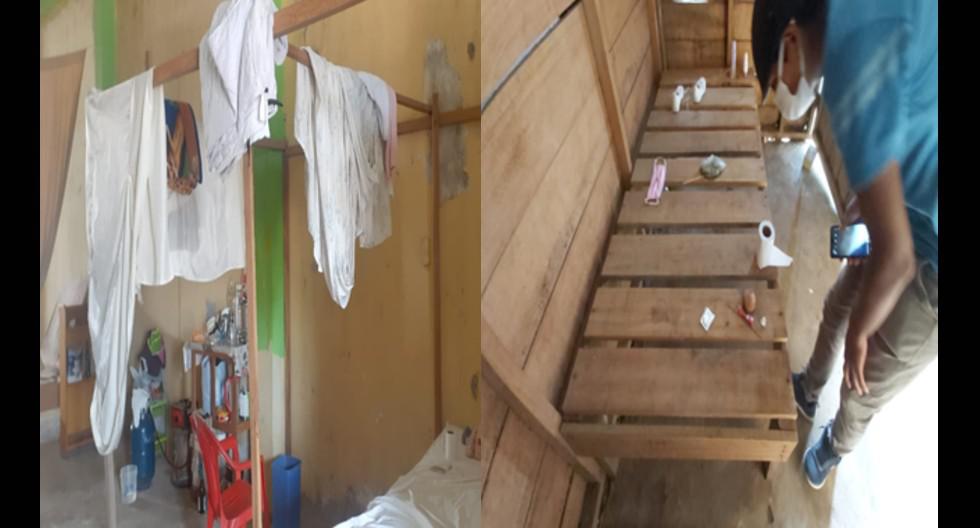 Madre de Dios. La Policía incautó varias tarimas y colchones. (PNP)