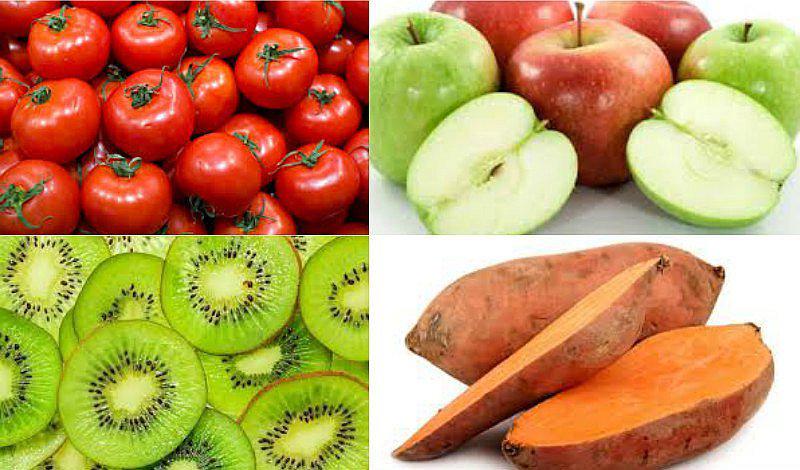 Frutas y verduras frescas para una alimentación saludable