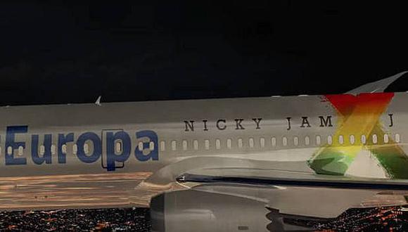 ​Fuselaje de avión llevará "X" de última canción de Nicky Jam