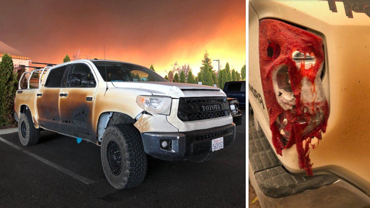 Cruzó el fuego para salvar a decena de personas y recibió una gran sorpresa por su auto (FOTOS)