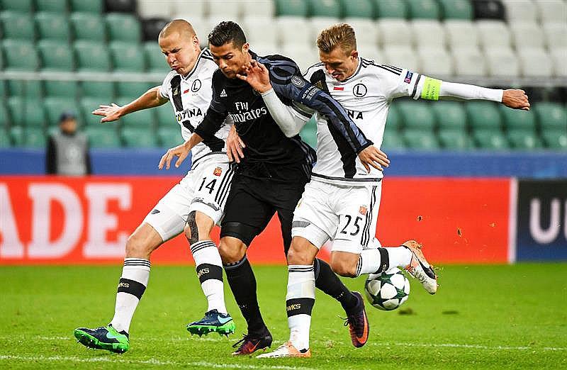 Liga de Campeones: Real Madrid empata 3-3 con el humilde Legia 