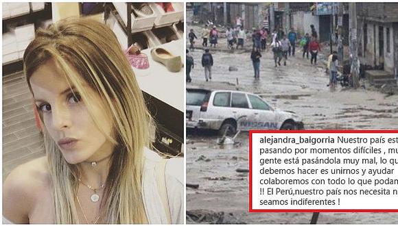 Alejandra Baigorria expresa su pesar por huaicos pero usuarios la destruyen (FOTOS)