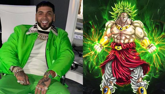 Anuel AA aparece en Instagram con el cabello pintado de verde y se compara con Broly de “Dragon Ball”. (Foto: Instagram)