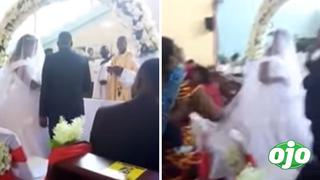 Mujer interrumpe boda y asegura ser esposa del novio | VIDEO