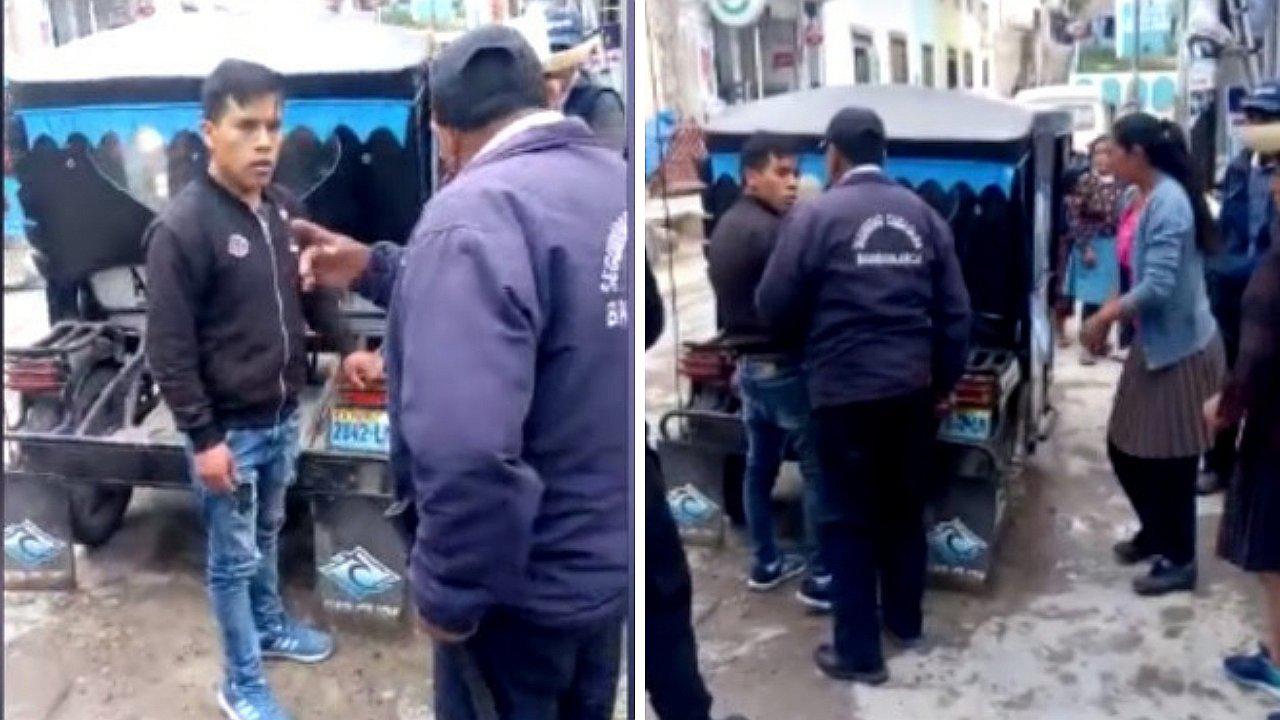 Serenazgo da con palo a un mototaxista que se estacionó en zona rígida (VIDEO)