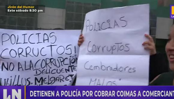 Comerciantes denunciaron al policía. Foto: Latina Noticias