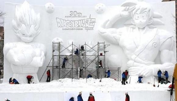 Japón: Goku y Vegeta son plasmados en gigante escultura de hielo [VIDEO] |  LOCOMUNDO | OJO