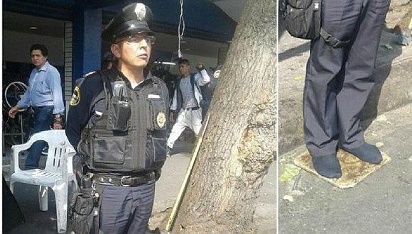 ​Comandante de la Policía "monta" guardia descalzo y redes explotan