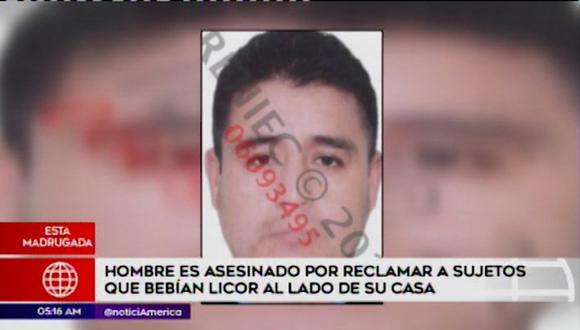 Juan Carlos Zegarra Trujillo fue asesinado en la puerta de su vivienda. (Captura: América Noticias)