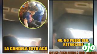 Minutos de terror: pasajeros terminan quemados cuando chofer cruza por incendio forestal | VIDEO