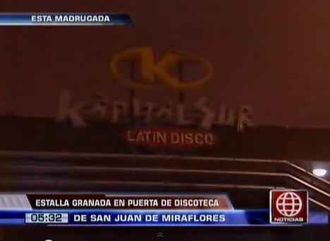 Detonan granada cerca a la puerta de la discoteca kapital Sur [VIDEO]