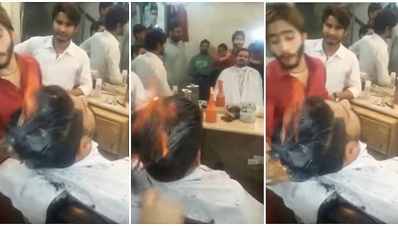 YouTube: peluquero corta cabello con fuego y este es el resultado (VIDEO)