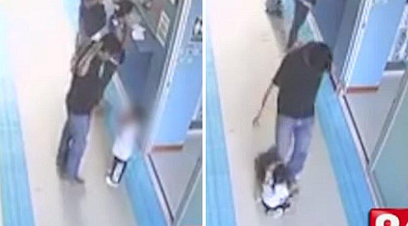 Hombre empuja y patea salvajemente a su propia hija│VIDEO