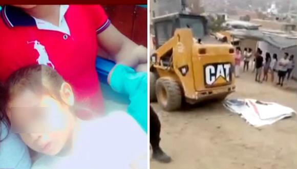 Chofer de retroexcavadora atropella a niña en Manchay y se da a la fuga (VIDEO)