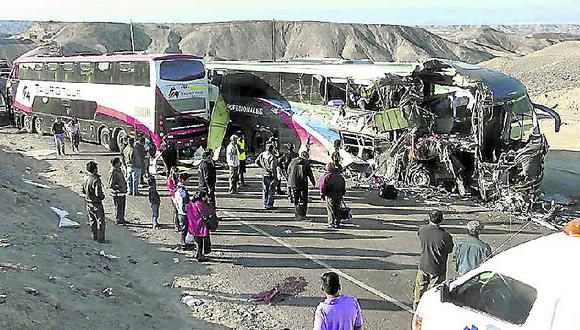 8 muertos y  35 heridos en  choque de buses