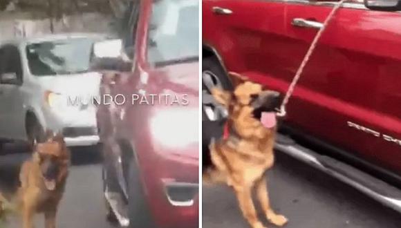 Captan a hombre arrastrando a su perro desde su camioneta | VIDEO