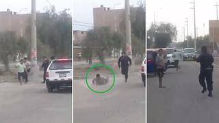 Sujeto aprovecha que policías están "subidos de peso" y logra escapar (VIDEO)