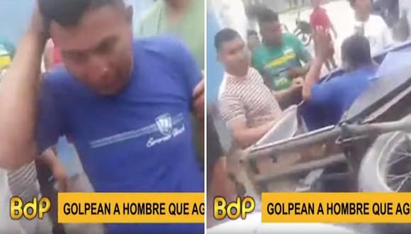 Iquitos: furiosa turba agarra a golpes a hombre que agredió a su pareja│VIDEO
