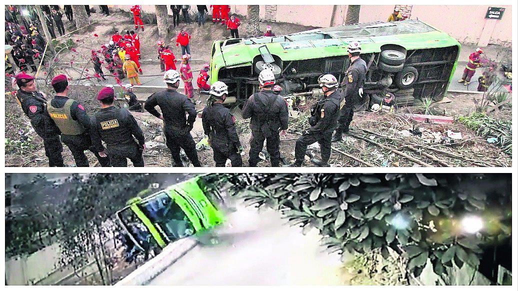 Cerro San Cristóbal: nueve personas mueren al caer bus a un abismo de 30 metros