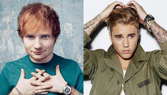 Ed Sheeran golpeó en la cara a Justin Bieber