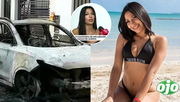 Vitteri Ponce denuncia que la pareja de su exsaliente quemó su auto y solicita protección para su vida.