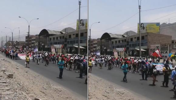 Manifestantes se dirigen hacia el centro de la capital para protestar contra el actual Gobierno. Foto: Twitter