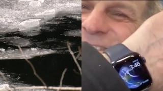 Hombre se salvó de morir congelado al caer a un río gracias a su Apple Watch