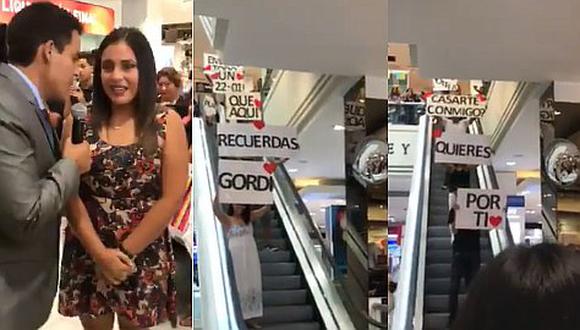 Joven sorprende a su novia con romántica pedida de mano en centro comercial de San Miguel 