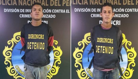Estos son los dos venezolanos que fueron detenidos en flagrante delito en Villa María del Triunfo. (Foto: PNP)