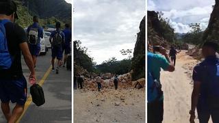 Jugadores de Unión Comercio afectados por sismo caminan para llegar a partido de la Liga 1 | VIDEO