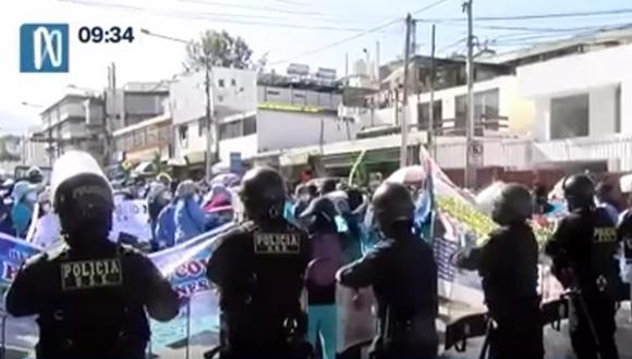 Cerca de 800 agentes policiales velarán por la seguridad del presidente Pedro Castillo en su arribo a Arequipa. Foto: Canal N