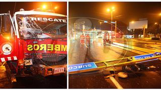 Surco: bomberos se estrellan contra semáforo cuando acudían a una emergencia (VIDEO)